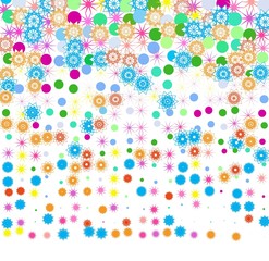 colorful confetti and snowflake