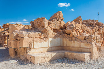 Ruins of ancient judaic Masada fortress, Israel