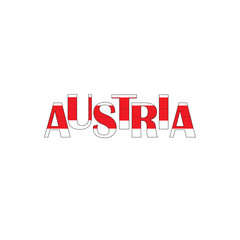 Text Austria painted in flag colors.