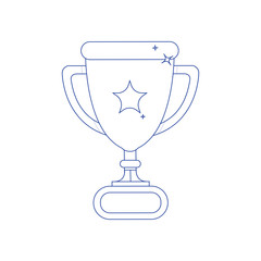 Award icon with champion golden trophy cup for winner. Concept of line icon