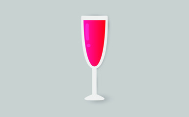 glass of wine on white background