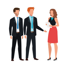 business people meeting avatar character vector illustration design