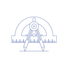 Vector flat compasses icon isolated on white. Concept of line icon