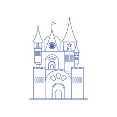 Castle and fortress icon. Collection of castle and house stock vector illustration. Concept of line icon