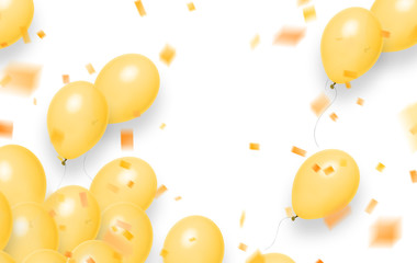 Balloons celebration background on white