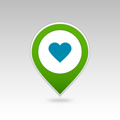 Heart pin map icon. Map pointer, markers.
