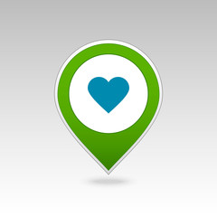 Heart pin map icon. Map pointer, markers.