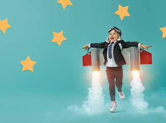 child in an astronaut costume