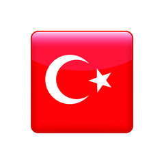 Obraz premium Turkey flag. Simple vector Turkey square flag