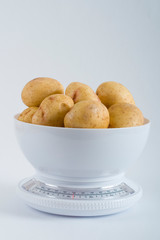 a bowl of fresh potatoes