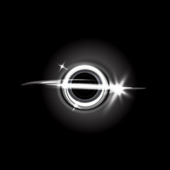 Space black hole isolated on back background. Glowing gradient effect. Vector illustration, eps 10.