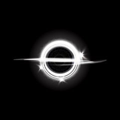 Space black hole isolated on back background. Glowing gradient effect. Vector illustration, eps 10.