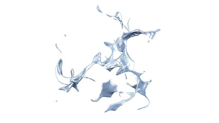 Naklejka premium Splash fluid. 3d illustration, 3d rendering.
