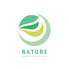 Nature - concept business logo template vector illustration. Abstract green leaves creative sign. Organic product icon. Agriculture symbol. Graphic design element. 