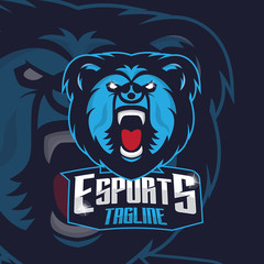 Esport animal logo. Bear logo design template