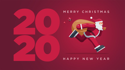 Santa Claus running year 2020