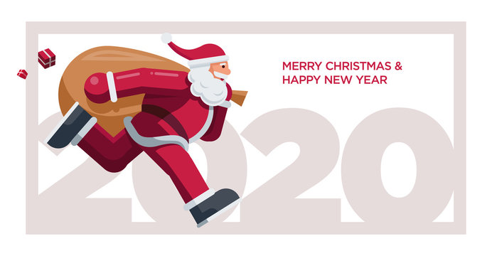 Santa Claus running year 2020