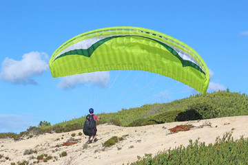 Paraglider launching wing