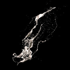 Splash fluid. 3d illustration, 3d rendering.