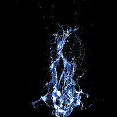 Splash fluid. 3d illustration, 3d rendering.