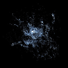 Splash fluid. 3d illustration, 3d rendering.