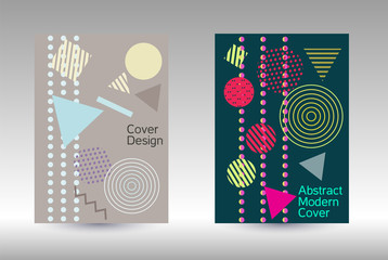 Fototapeta premium Memphis cover design.