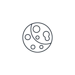 moon creative icon. line illustration. From Space Exploration icons collection. Isolated moon sign on white background