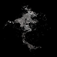 Splash fluid. 3d illustration, 3d rendering.