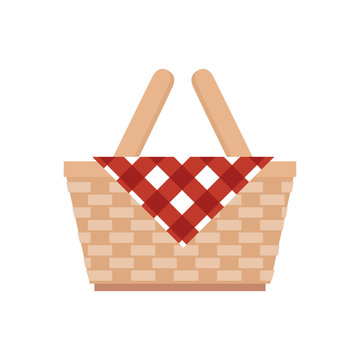 basket wicker picnic isolated icon vector illustration design