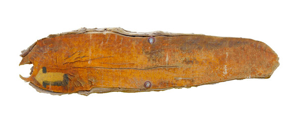 Rustic wooden board, Old plank. Isolated on white background