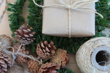 christmas still life with gingerbread cookies and cinnamon