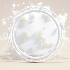 Minimalism background with smoke and clouds. 3d illustration, 3d rendering.