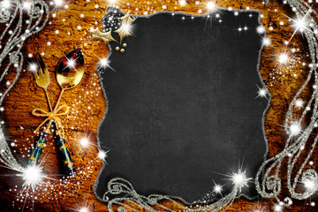 Christmas menu border blank background.