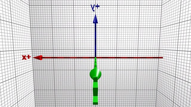 Time lapse of the reference system of the three-dimensional space of the Cartesian axes, on a white background