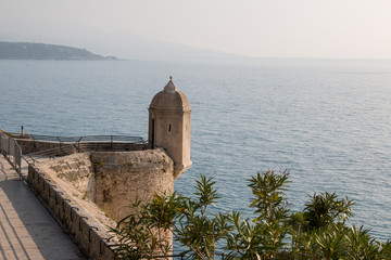 Observation turret of Monaco which overhangs the Mediterranean Sea