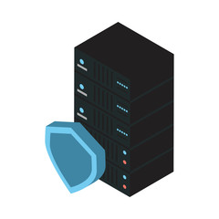 data server tower with shield
