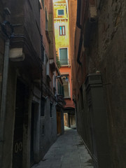 Cozy little narrow and shaded alley of Venice