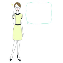 エステティシャン・セラピストの全身イラスト