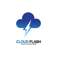 Cloud flash vector logo icon design template-vector