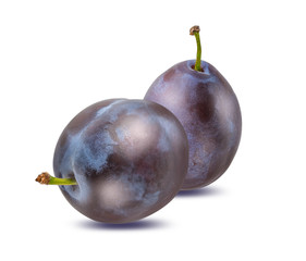 Plum isolated on white background with clipping path