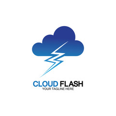 Cloud flash vector logo icon design template-vector