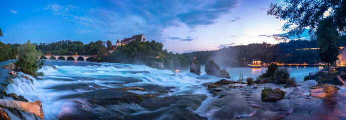 View of the Rhine Falls with the Laufen Castle in Neuhausen