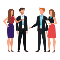 business people meeting avatar character vector illustration design