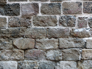 middle ages wall gray stone door