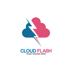 Cloud flash vector logo icon design template-vector