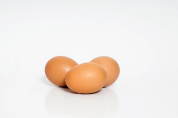 Chicken egg isolated on white background