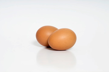 Two Chicken egg isolated on white background