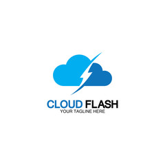 Cloud flash vector logo icon design template-vector