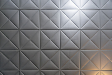 Modern gray leather wall geometric shape interior decoration for background