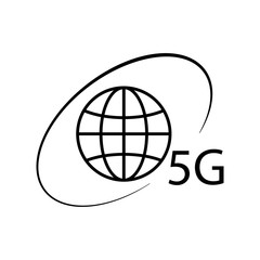 5G Vector Icon. 5th Generation Wireless Internet Network Connection Information Technology Illustration. Mobile devices telecommunication business web networking.